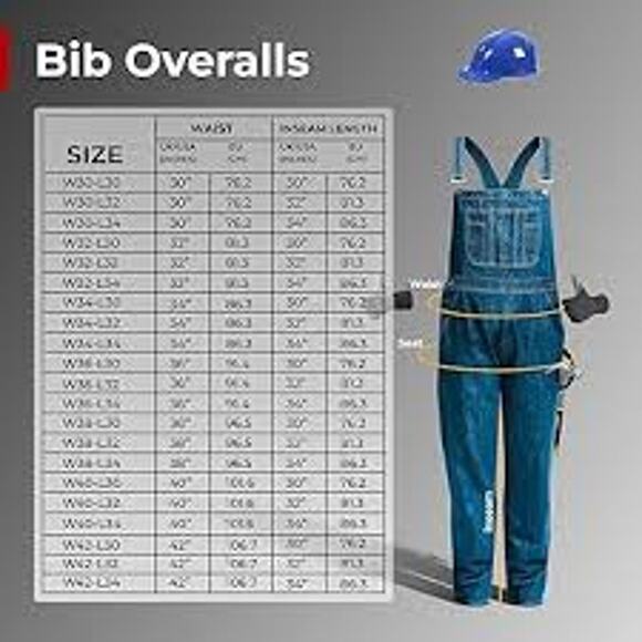 NEW BABAJEE MEN'S DENIM BIB OVERALLS SIZES 34 & 40 - Picture 4 of 12